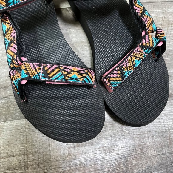 Teva Original Universal Hiking Sandals Aztec Black Multi Women’s Size 9 - Picture 6 of 10